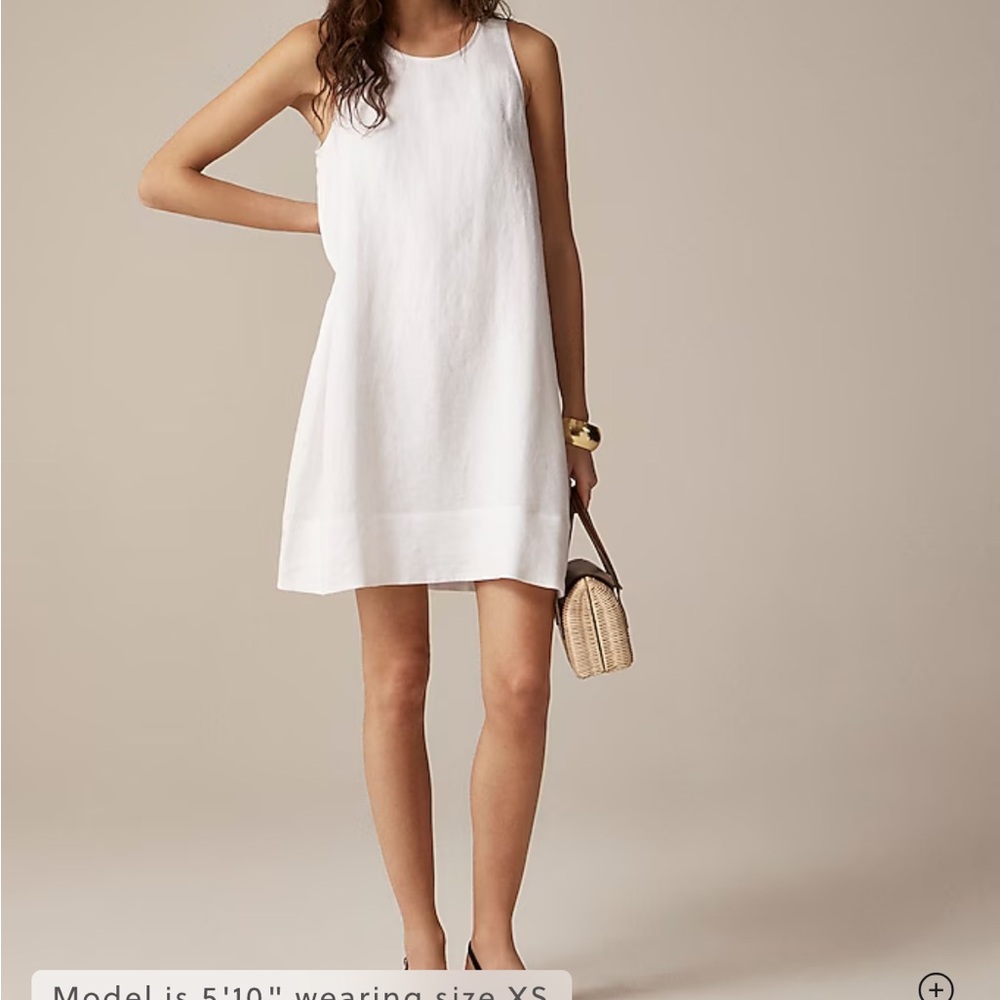 Linen White Sleeveless Dress